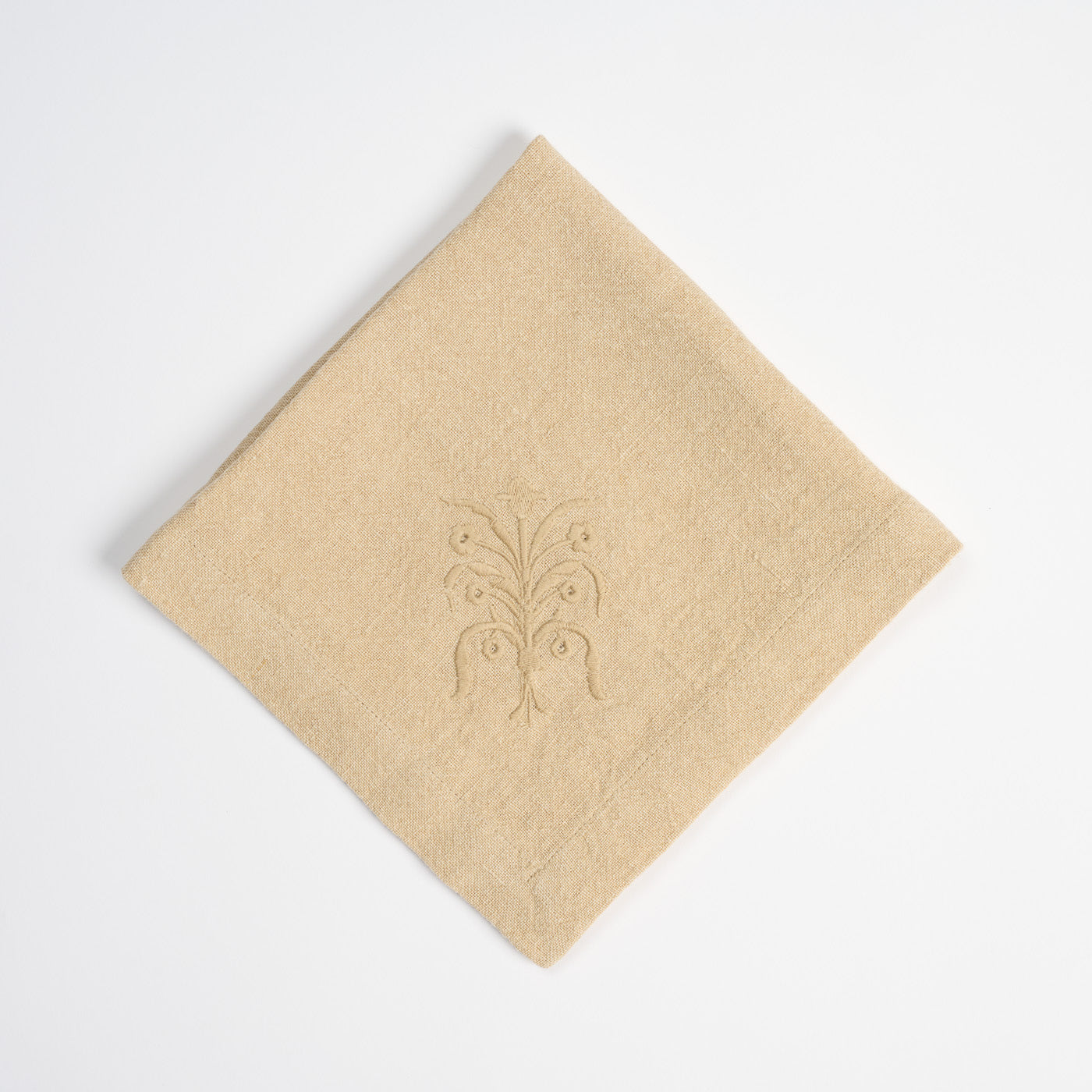 Floral linen tablecloth, beige