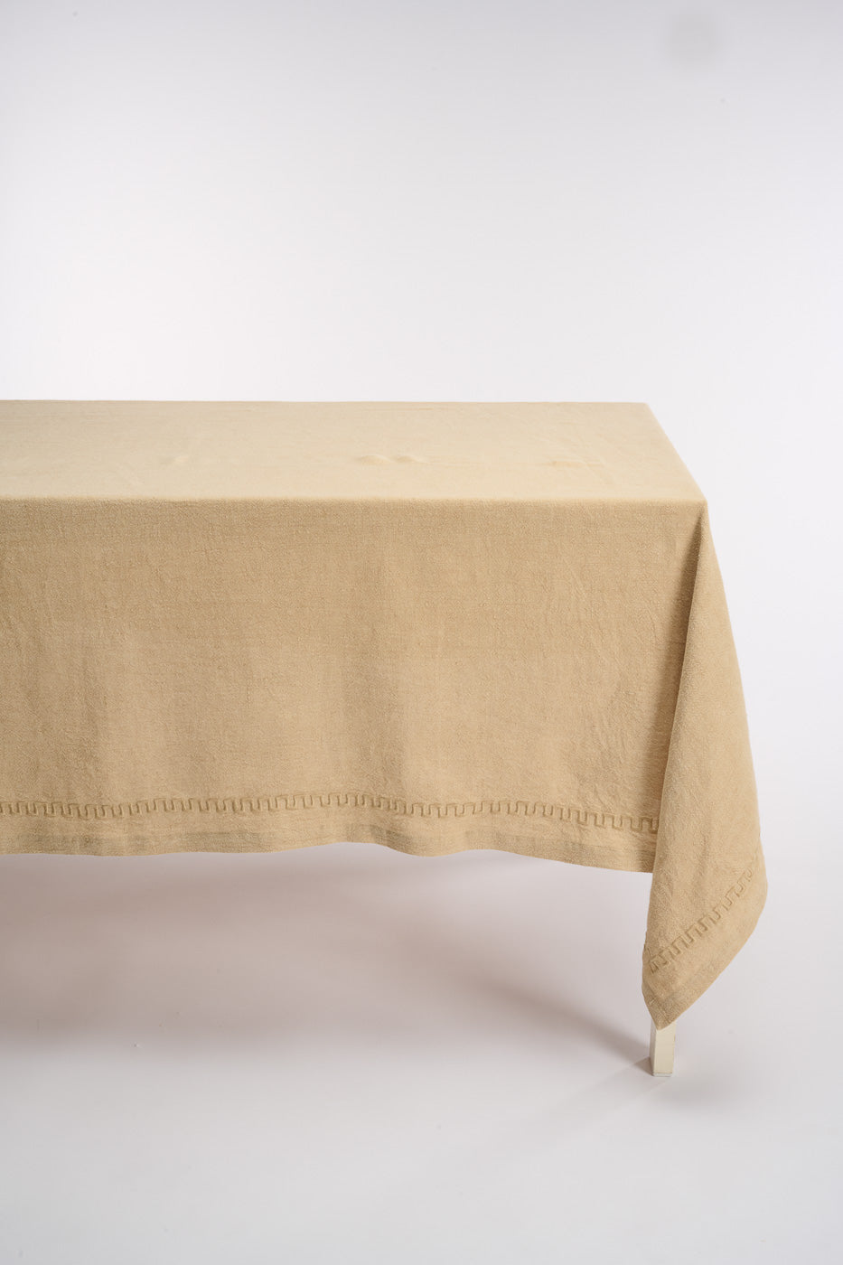 Frame linen tablecloth, beige